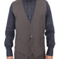 Dolce & Gabbana Elegant Brown Striped Wool Dress Vest