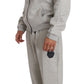 Billionaire Italian Couture Elegant Gray Cotton Sweatsuit Ensemble