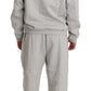 Billionaire Italian Couture Elegant Gray Cotton Sweatsuit Ensemble