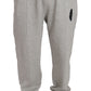 Billionaire Italian Couture Elegant Gray Cotton Sweatsuit Ensemble