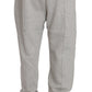 Billionaire Italian Couture Elegant Gray Cotton Sweatsuit Ensemble