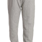 Billionaire Italian Couture Elegant Gray Hooded Sweatsuit Ensemble