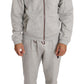 Billionaire Italian Couture Elegant Gray Hooded Sweatsuit Ensemble