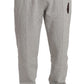 Billionaire Italian Couture Elegant Gray Hooded Sweatsuit Ensemble