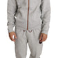 Billionaire Italian Couture Elegant Gray Cotton Sweatsuit Ensemble