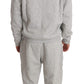 Billionaire Italian Couture Elegant Gray Cotton Sweatsuit Ensemble