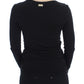 Versace Jeans Elegant V-Neck Black Viscose Blend Sweater