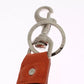 Dolce & Gabbana Silver Brown Raffia Leather Clasp Finder Chain Keyring