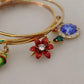 Dolce & Gabbana Multicolor Crystal Gold Tone Brass Bangle Bracelet