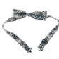 Dolce & Gabbana White Blue Silk Bowtie Leather Belt Gift Box Set