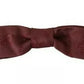 Dolce & Gabbana Bordeaux Silk Floral Faille Adjustable Bow Tie