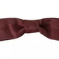 Dolce & Gabbana Bordeaux Silk Floral Faille Adjustable Bow Tie