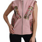Dolce & Gabbana Pink Leather Sleeveless Vest Jacket Blouse