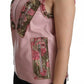 Dolce & Gabbana Pink Leather Sleeveless Vest Jacket Blouse