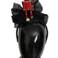 Dolce & Gabbana Red Black Robot Clear Crystal Headband Tiara Diadem