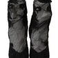 Dolce & Gabbana Black Tulle Stretch Floral Booties Shoes