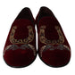 Dolce & Gabbana Bordeaux Velvet Sequined Men's Loafers