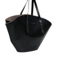 Brunello Cucinelli Black Leather Logo Shoulder Strap Shopping Tote Bag