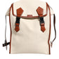 Dolce & Gabbana Beige Brown Canvas Leather Travel Back Pack Bag