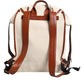 Dolce & Gabbana Beige Brown Canvas Leather Travel Back Pack Bag
