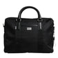 Dolce & Gabbana Black Logo Plaque Double Handle Messenger Bag