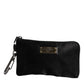 Dolce & Gabbana Black Nylon Logo Plaque Keyring Pouch Clutch Bag