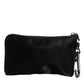 Dolce & Gabbana Black Nylon Logo Plaque Keyring Pouch Clutch Bag