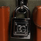 Dolce & Gabbana Green Brown Leather Clutch Purse Bag