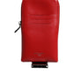 Dolce & Gabbana Red Leather Logo Zip Around Card Holder Wide Strap Wallet (Copy)