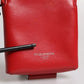 Dolce & Gabbana Red Leather Logo Zip Around Card Holder Wide Strap Wallet