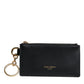 Dolce & Gabbana Black Calfskin Leather DG Logo Card Holder Wallet