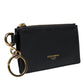 Dolce & Gabbana Black Calfskin Leather DG Logo Card Holder Wallet