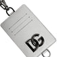 Dolce & Gabbana White Calf Leather Lanyard Logo Card Holder Wallet