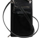 Dolce & Gabbana Black Horse Leather Zip Logo Shoulder Neck Strap Wallet
