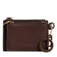 Dolce & Gabbana Brown Leather Zip Logo Keyring Coin Purse Keyring Wallet