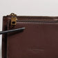 Dolce & Gabbana Brown Leather Zip Logo Keyring Coin Purse Keyring Wallet