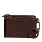 Dolce & Gabbana Brown Leather Zip Logo Keyring Coin Purse Keyring Wallet