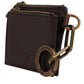 Dolce & Gabbana Brown Leather Zip Logo Keyring Coin Purse Keyring Wallet