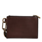 Dolce & Gabbana Brown Leather Zip Logo Keyring Coin Purse Keyring Wallet
