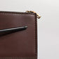 Dolce & Gabbana Brown Leather Zip Logo Keyring Coin Purse Keyring Wallet