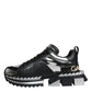 Dolce & Gabbana Black Silver SUPER KING Leather Sneaker Shoes