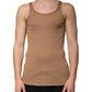 Dolce & Gabbana Brown Cotton Sleeveless Round Neck Tank T-shirt