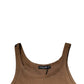 Dolce & Gabbana Brown Cotton Sleeveless Round Neck Tank T-shirt
