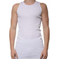 Dolce & Gabbana White Cotton Sleeveless Round Neck Tank T-shirt