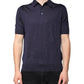 Dolce & Gabbana Blue Silk Collared Short Sleeves Polo T-shirt