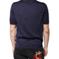Dolce & Gabbana Blue Silk Collared Short Sleeves Polo T-shirt