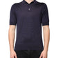 Dolce & Gabbana Blue Silk Collared Short Sleeves Polo T-shirt