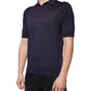 Dolce & Gabbana Blue Silk Collared Short Sleeves Polo T-shirt