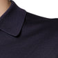 Dolce & Gabbana Blue Silk Collared Short Sleeves Polo T-shirt