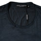 Dolce & Gabbana Dark Blue Silk Crew Neck Short Sleeve T-shirt